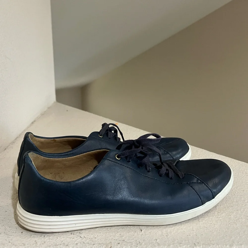 Cole Haan Grand OS Crosscourt II Shoes Mens Size 12M Navy Blue Leather‎